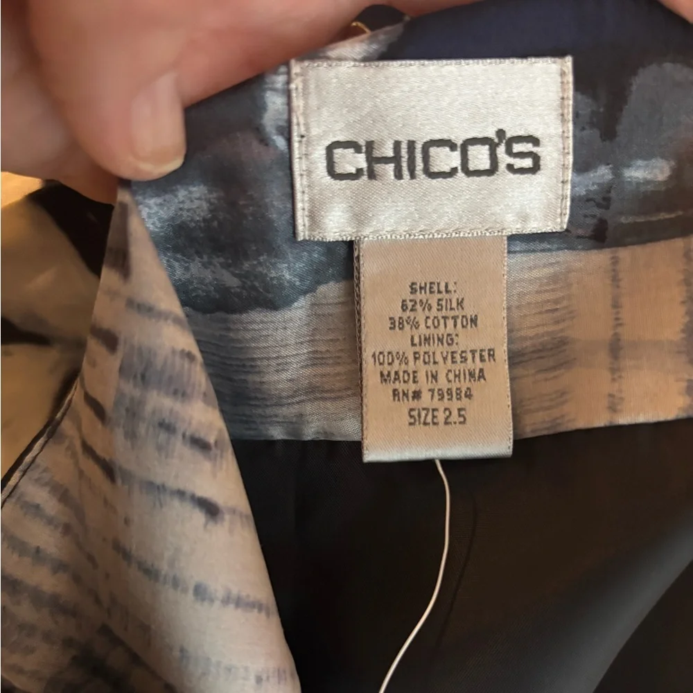 Chico's Black and White A-Line Skirt size 2.5 NEW